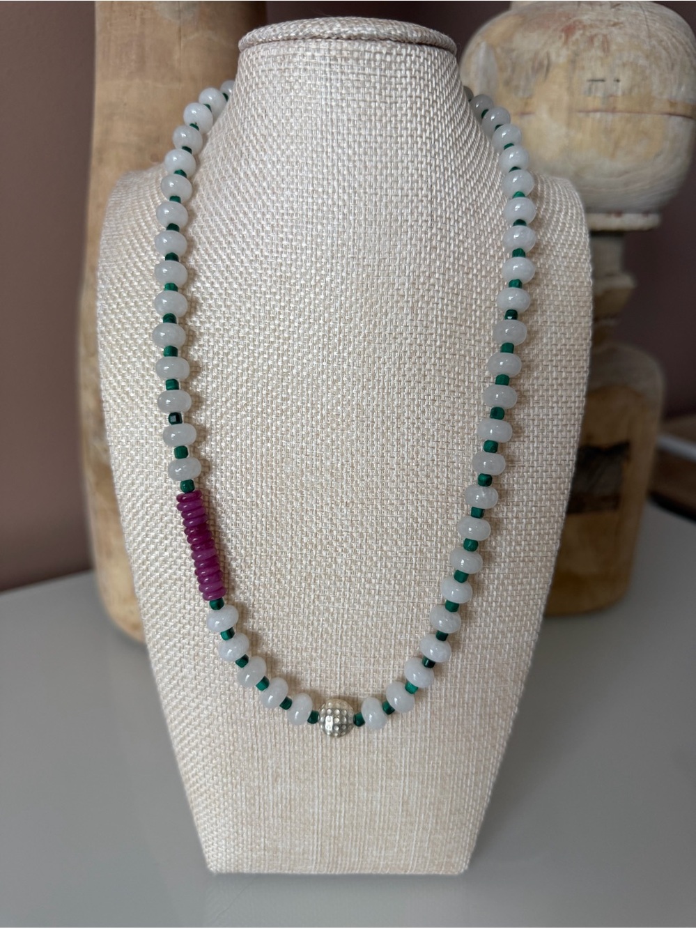 Pink & Green Golf Ball Necklace.
